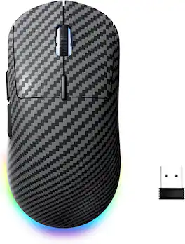 Womier - G57 Wireless Gaming Mouse, 8000 DPI, 2.4G/Bluetooth/USB-C Rechargeable Mice for PC/Mac - Wireless - Gray
