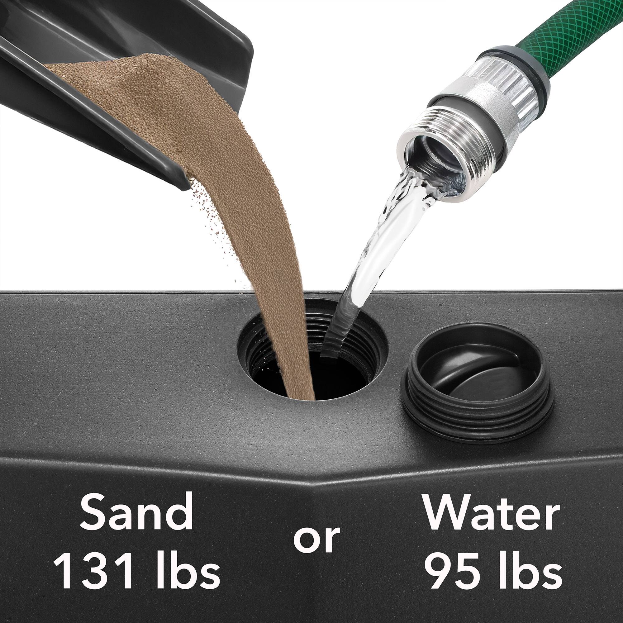 Sand 131 lbs or Water 95 lbs