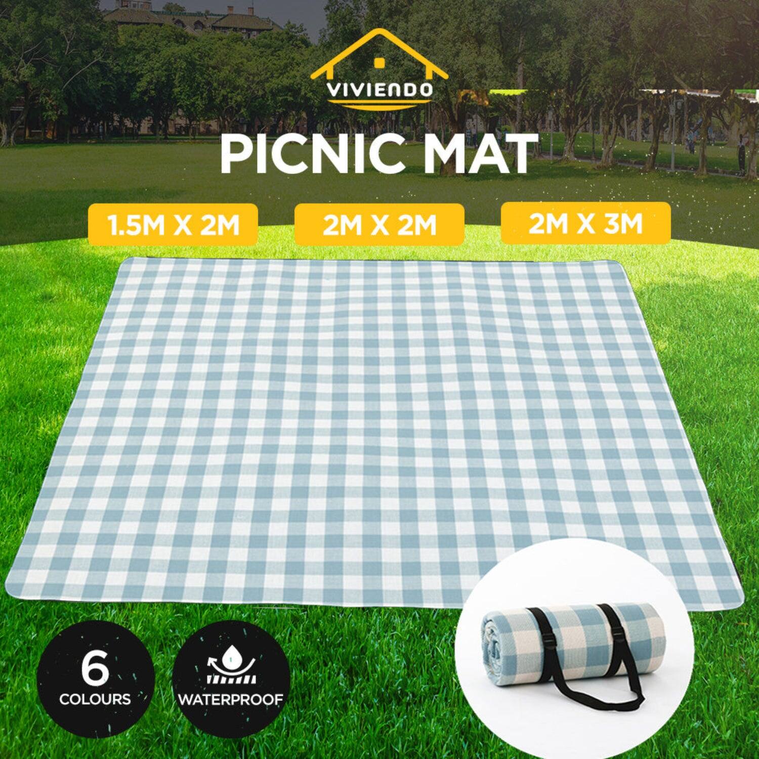 Viviendo Picnic Mat

1.5M x 2M  
2M x 2M  
2M x 3M  

6 Colours  
Waterproof