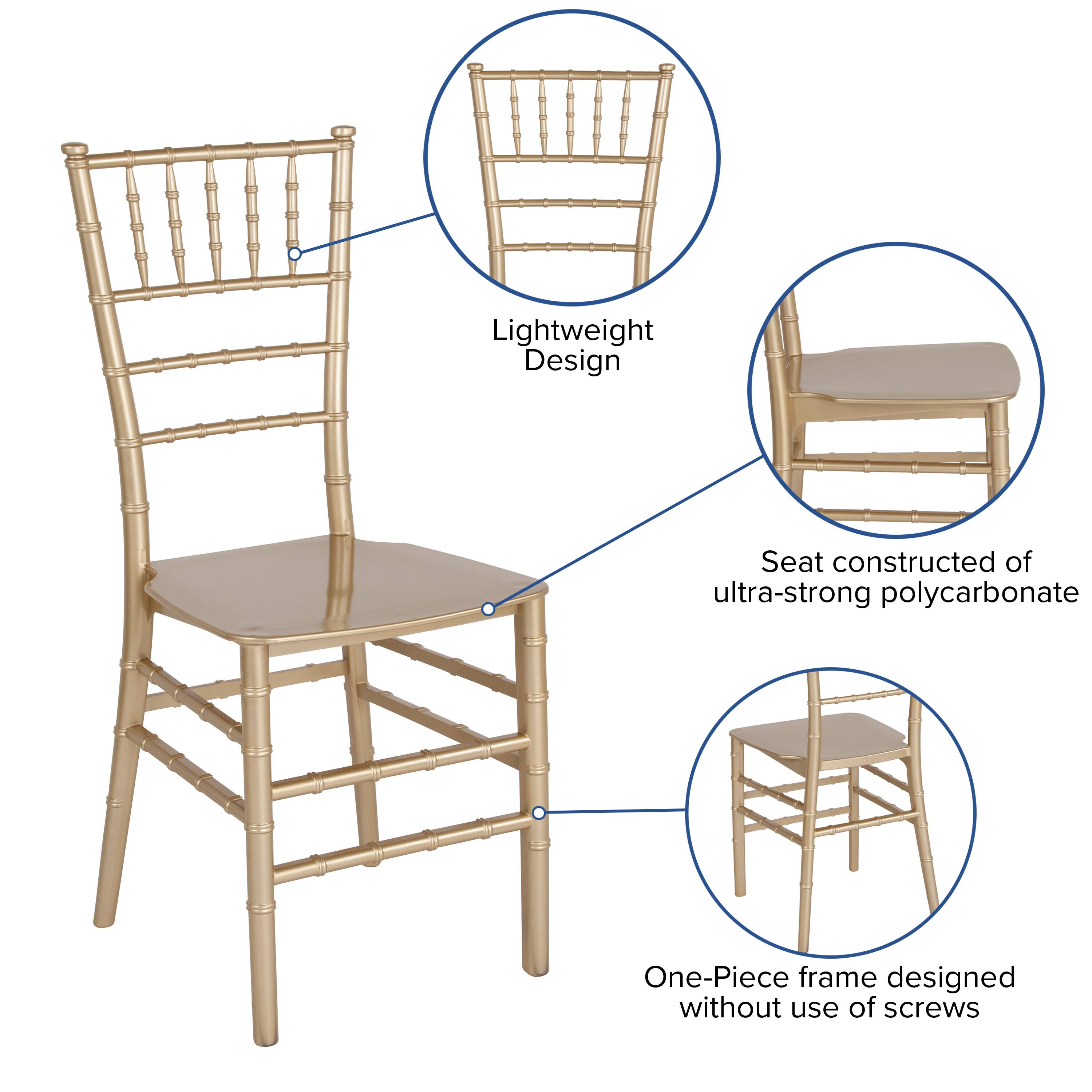 Lightweight Design  
Seat constructed of ultra-strong polycarbonate  
One-Piece frame designed without use of screws