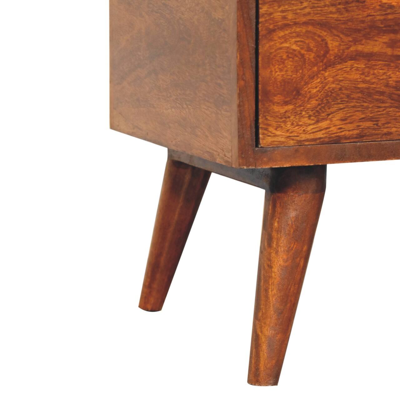 Alt View 4. Artisan Furniture - Artisan Furniture Solid Wood Chestnut Dome Bedside, 1 Drawer, Dark Brown - Dark Brown.