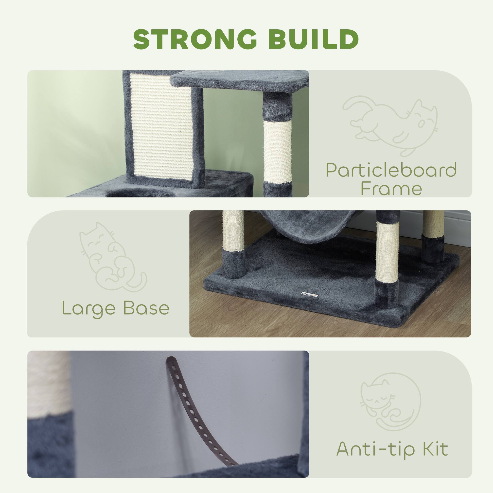 STRONG BUILD

- Particleboard Frame
- Large Base
- Anti-tip Kit