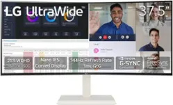 LG - UltraWide 38" LED 144Hz 1-ms Curved Monitor NVIDIA G-SYNC Compatible and AMD Freesync Premium Pro with HDR - White - Front_Zoom