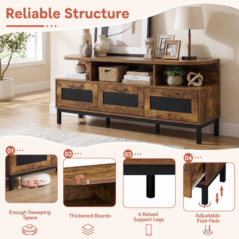 Reliable Structure

01. Enough Sweeping Space
4.5"

02. Thickened Boards
1"

03. 6 Raised Support Legs

04. Adjustable Foot Pads