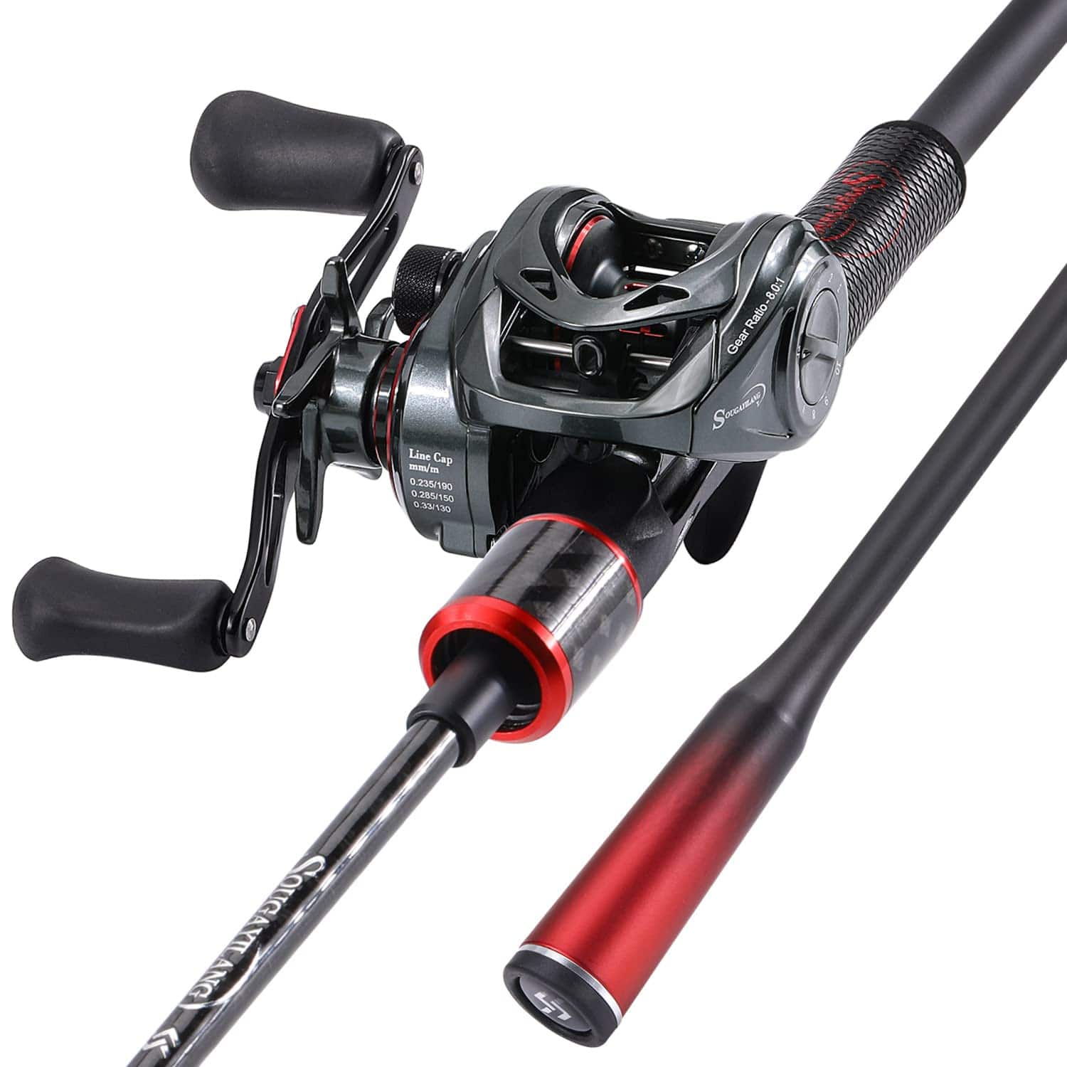 NICHOLAS KLEIN - Baitcasting Fishing Rod And Reel Combo 6'/7' Low Profile With Superpolymer Handle - Cast-Left hand-Medium-7'0''