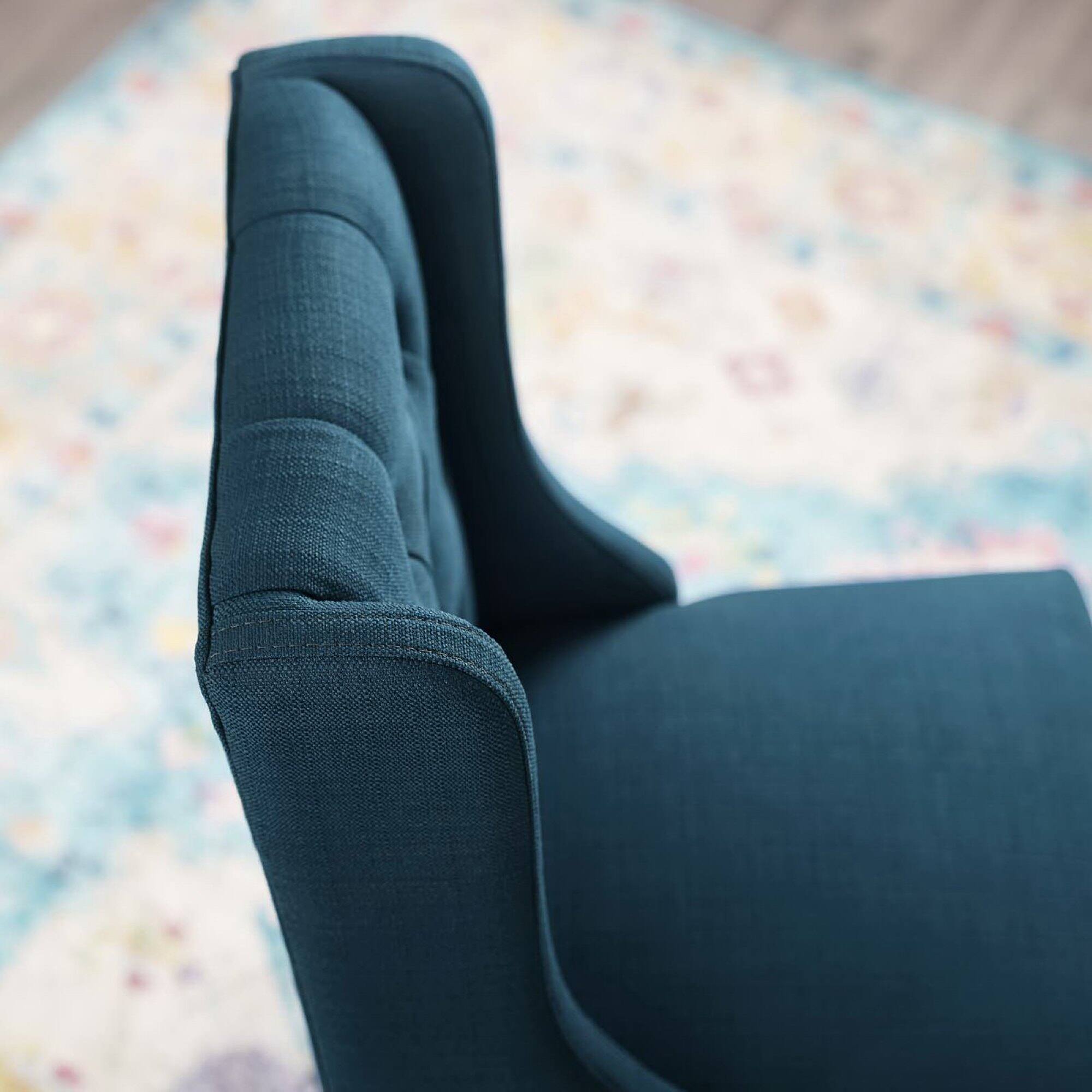 Alt View 3. Modway - Baronet Tufted Button Upholstered Fabric Counter Stool by Modway - Blue.