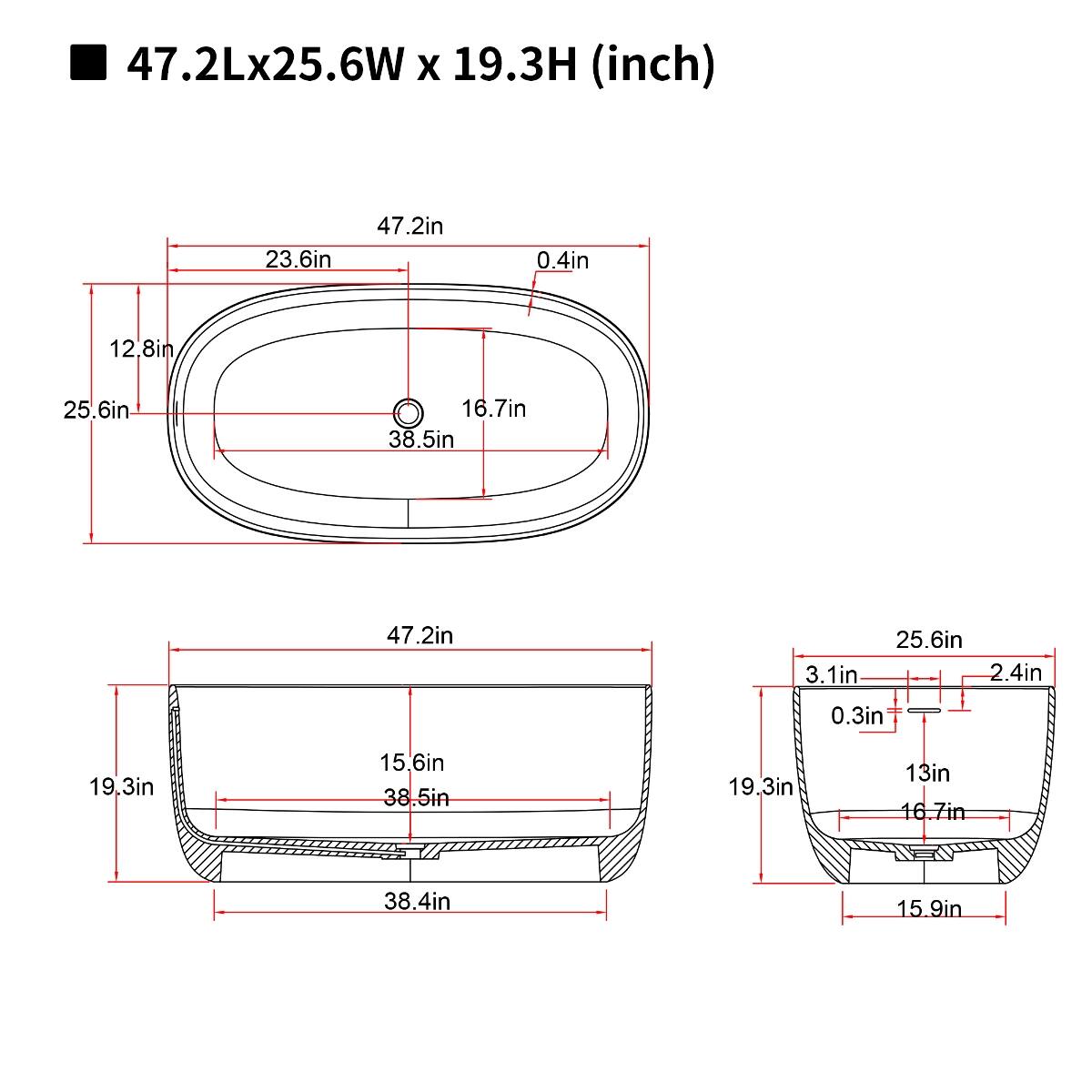 47.2Lx25.6W x 19.3H (inch)

23.6in
47.2in
0.4in
12.8in
25.6in
16.7in
38.5in
47.2in
3.1in
25.6in
2.4in
0.3in
19.3in
15.6in
38.5in
19.3in
13in
16.7in
38.4in
15.9in