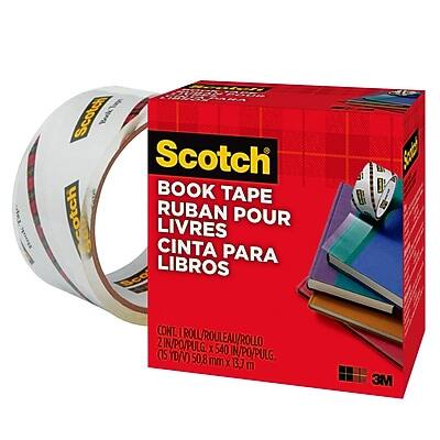 Scotch  
BOOK TAPE  
RUBAN POUR LIVRES  
CINTA PARA LIBROS  

CONT. 1 ROLL/ROULEAU/ROLLO  
2 IN/PO/PULG. x 540 IN/PO/PULG.  
(50.8 mm x 13.7 m)  
3M