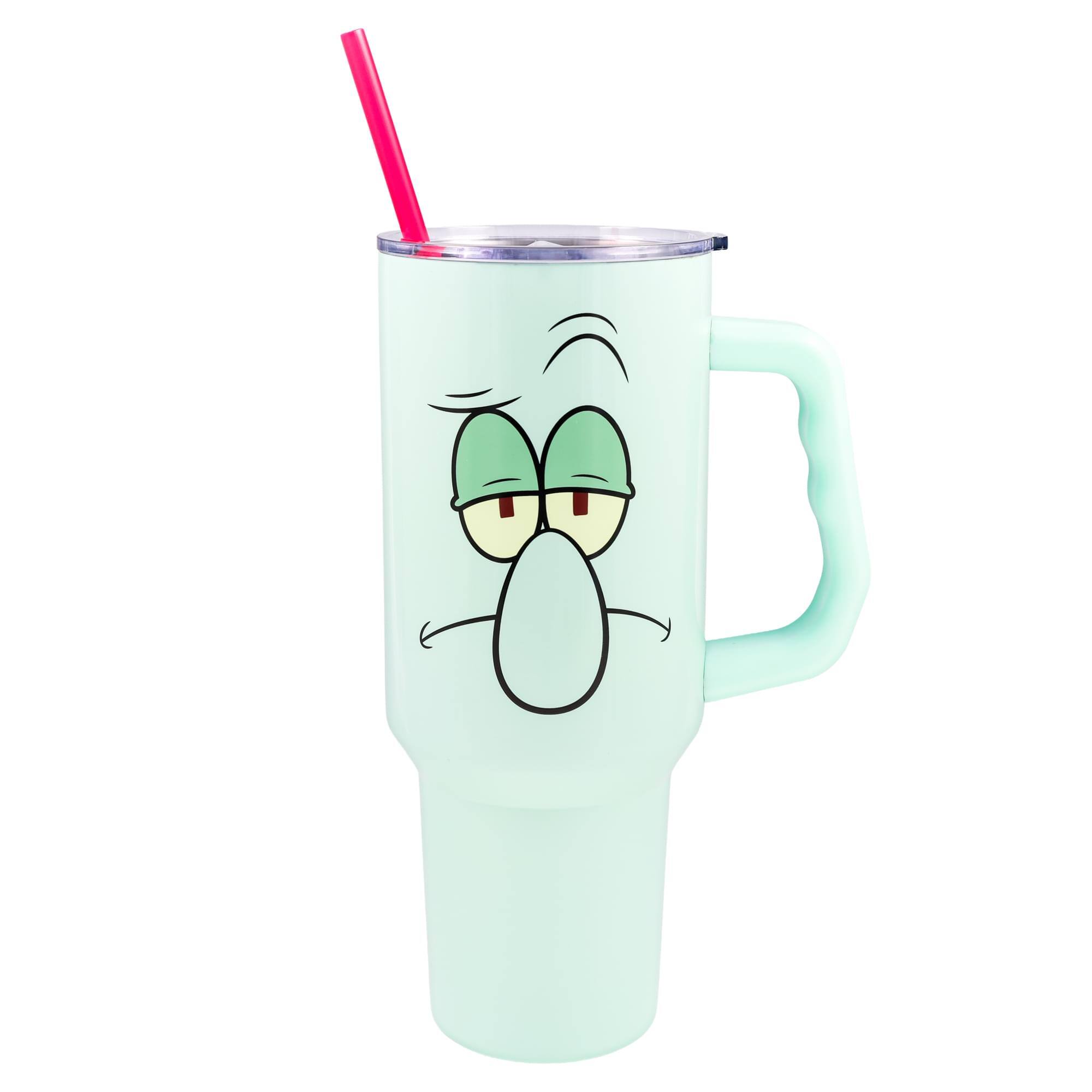 Alt View 1. Silver Buffalo - Nickelodeon SpongeBob SquarePants Squidward 40-Ounce Stainless Steel Tumbler - Multi-Colored.