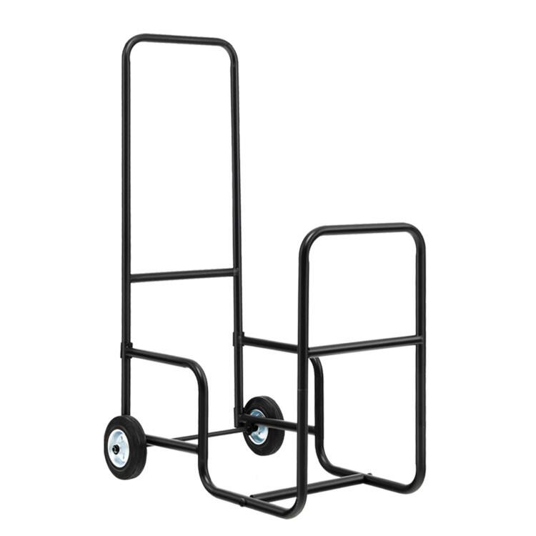 Angle. Mondawe - Firewood Log Cart Carrier with Anti-Slip and Wear-Resistant Wheels - Black.