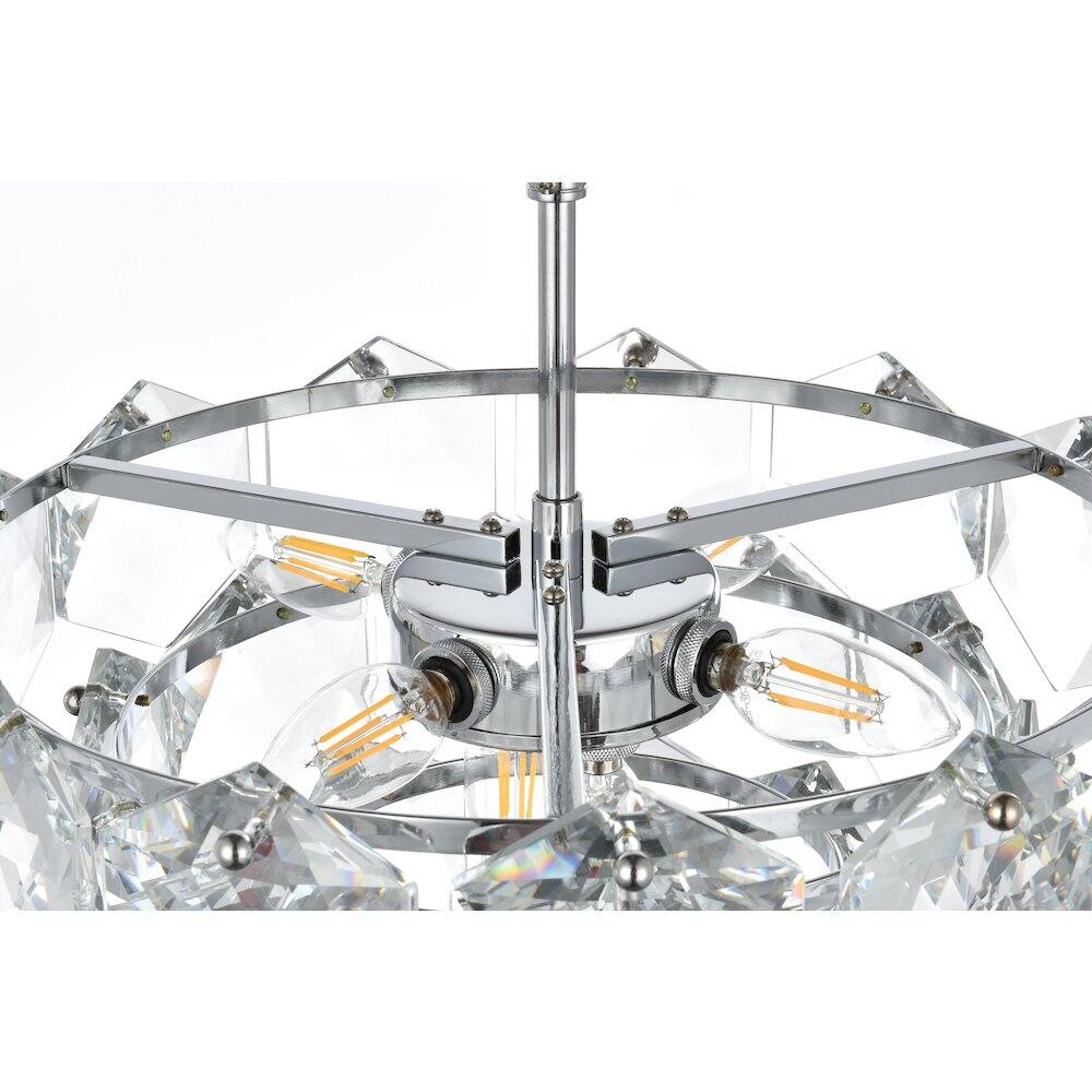 Alt View 2. Elegant Lighting - Adaline 16 Inch Chandelier In Chrome - Chrome And Clear.