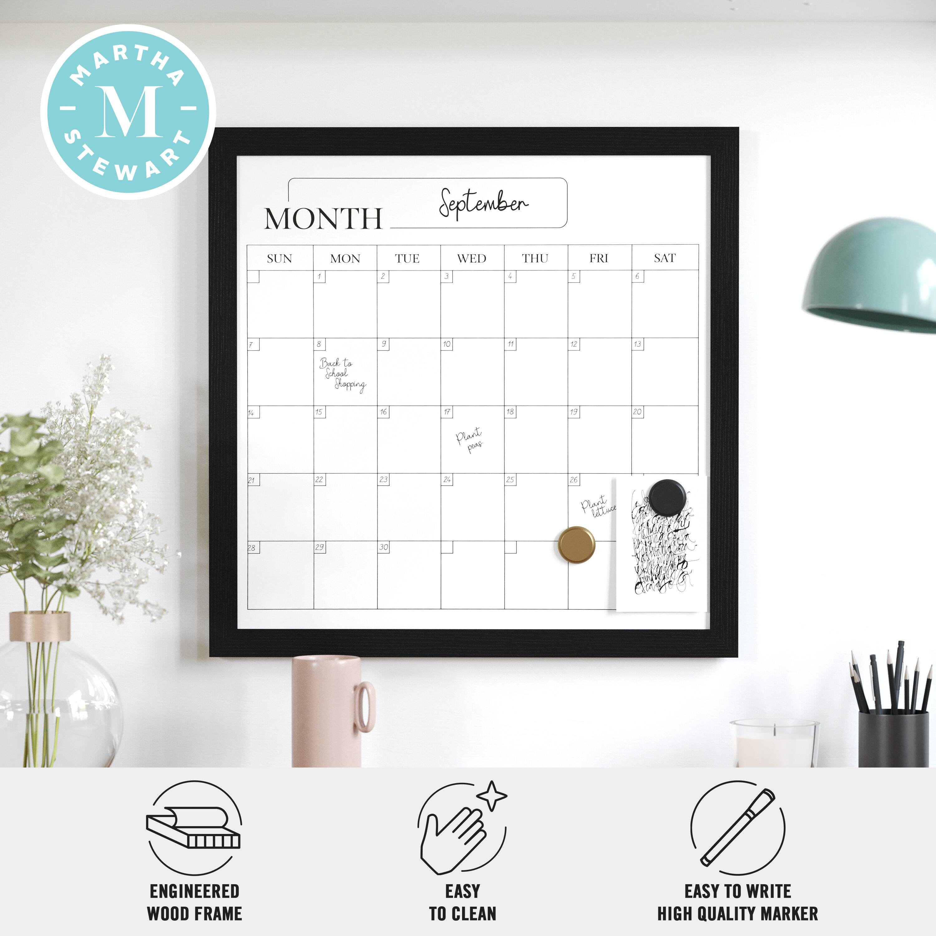 "Martha Stewart Month September. Sun Mon 1 J Tue Wed 2 Thu 4 1 Fri - Sat. 3 2 4 1. Easy to clean. Easy to write. High quality marker."