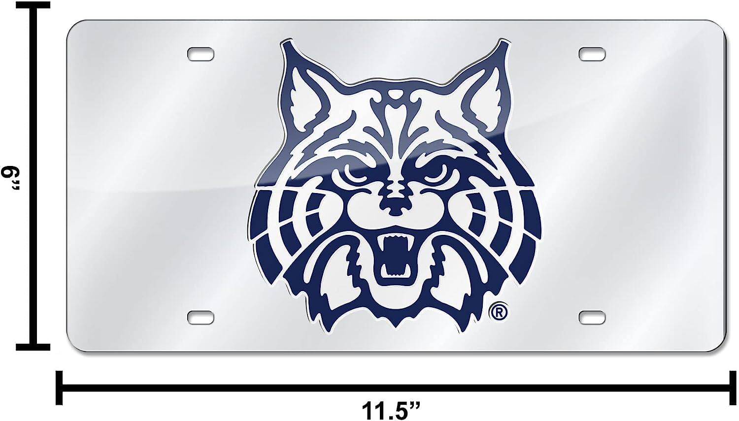 Alt View 3. Rico Industries - Arizona Wildcats Mirrored Laser Cut License Plate Laser Tag - Multi.