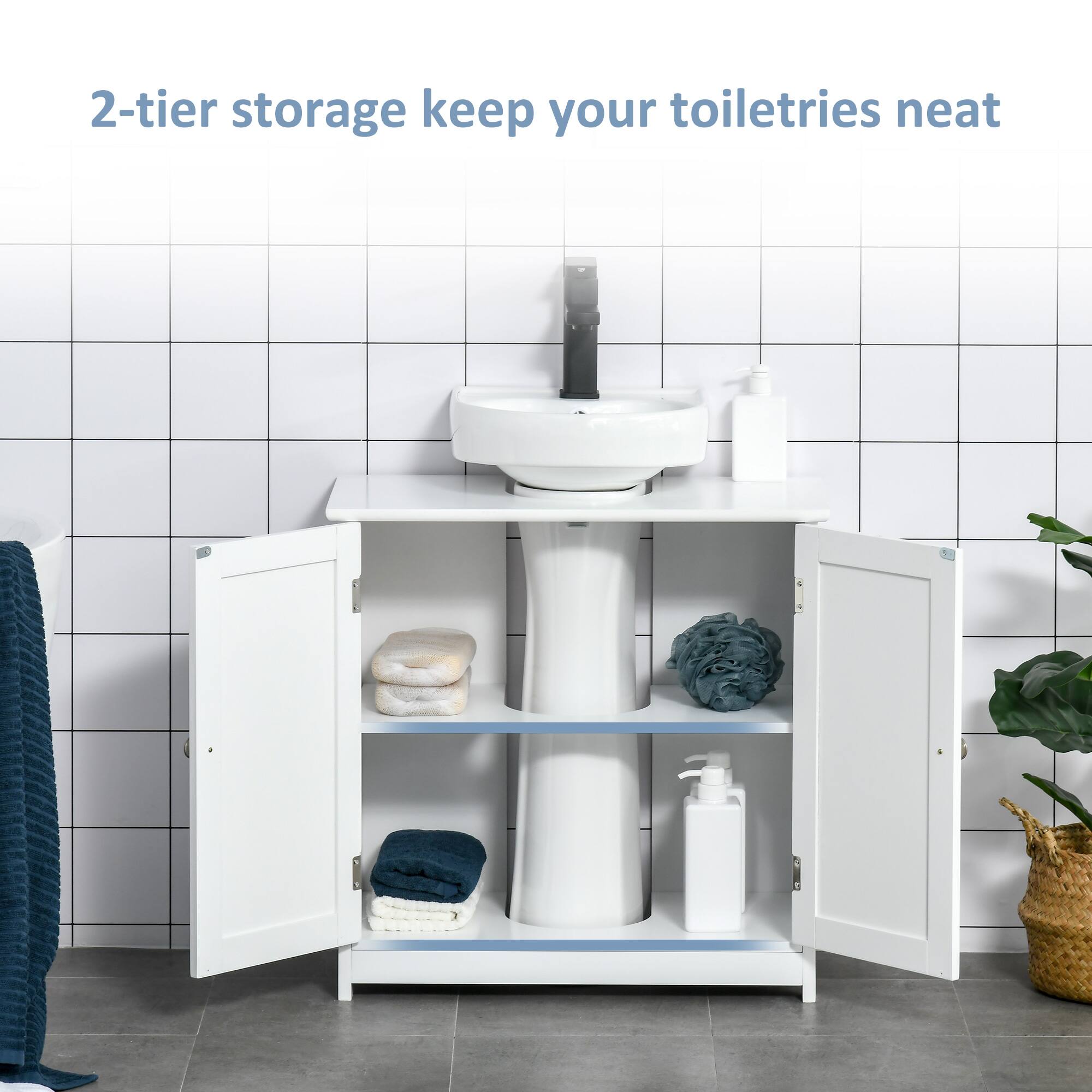 2-tier storage keep your toiletries neat