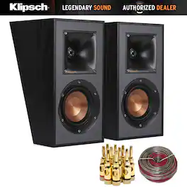 Klipsch - R-41SA Dolby Atmos High Performance Elevation Surround Set + Banana Plugs & Wire Bundle