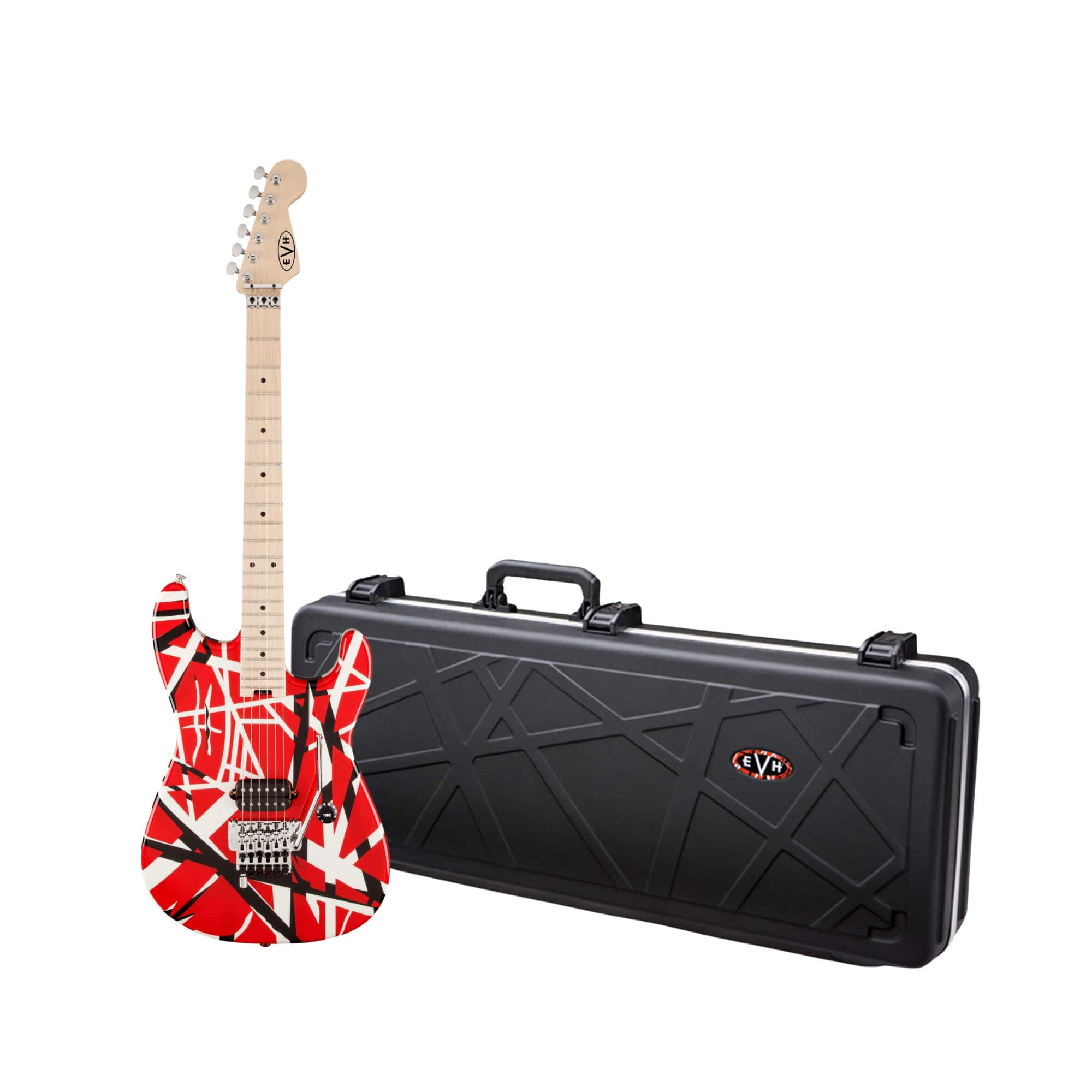 EVH - Striped Series 6-String Electric Guitar (Red with Black Stripes) with Case