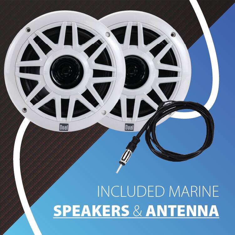 Dual  
Dual  
INCLUDED MARINE SPEAKERS & ANTENNA