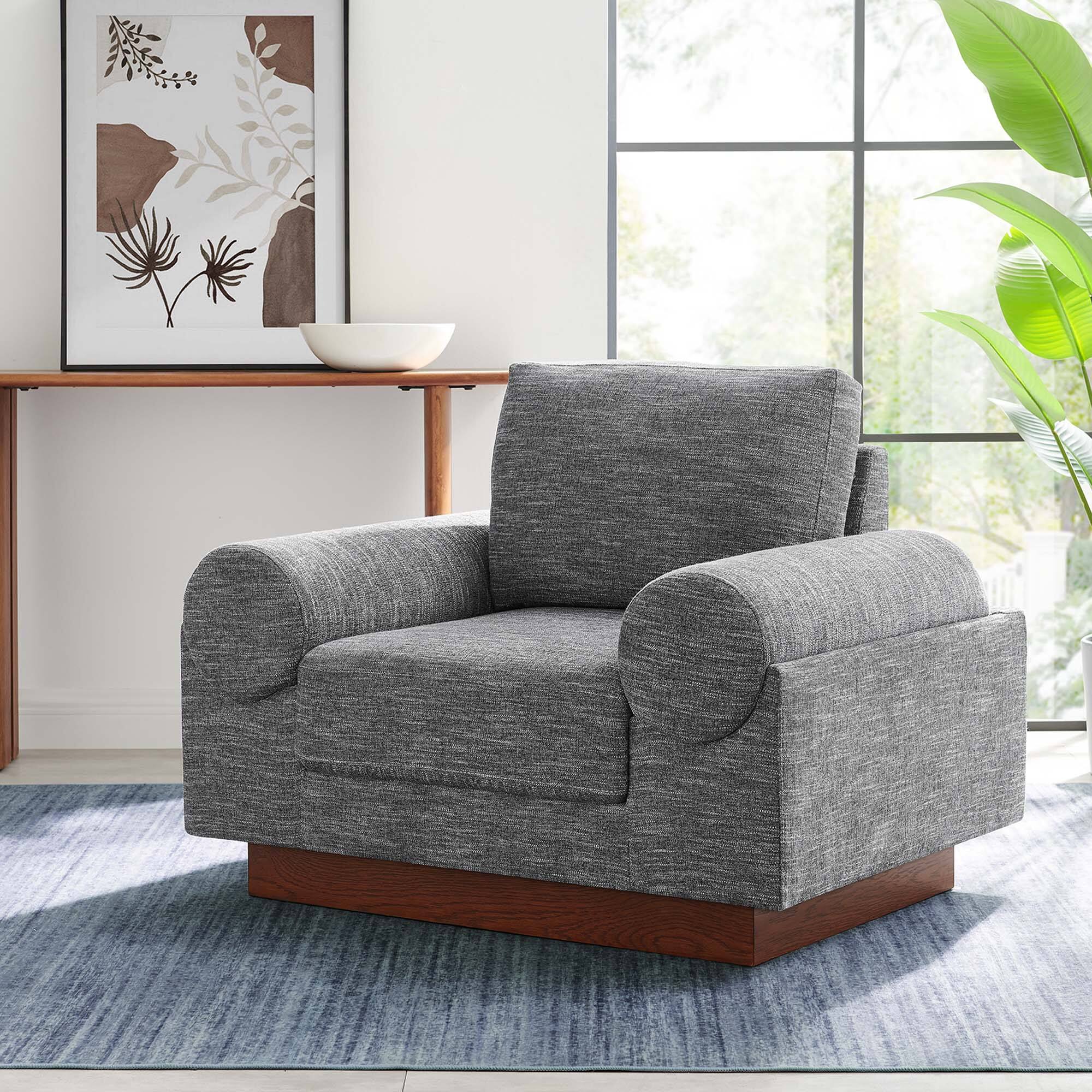 Alt View 4. Modway - Oasis Upholstered Fabric Armchair by Modway - Gray.