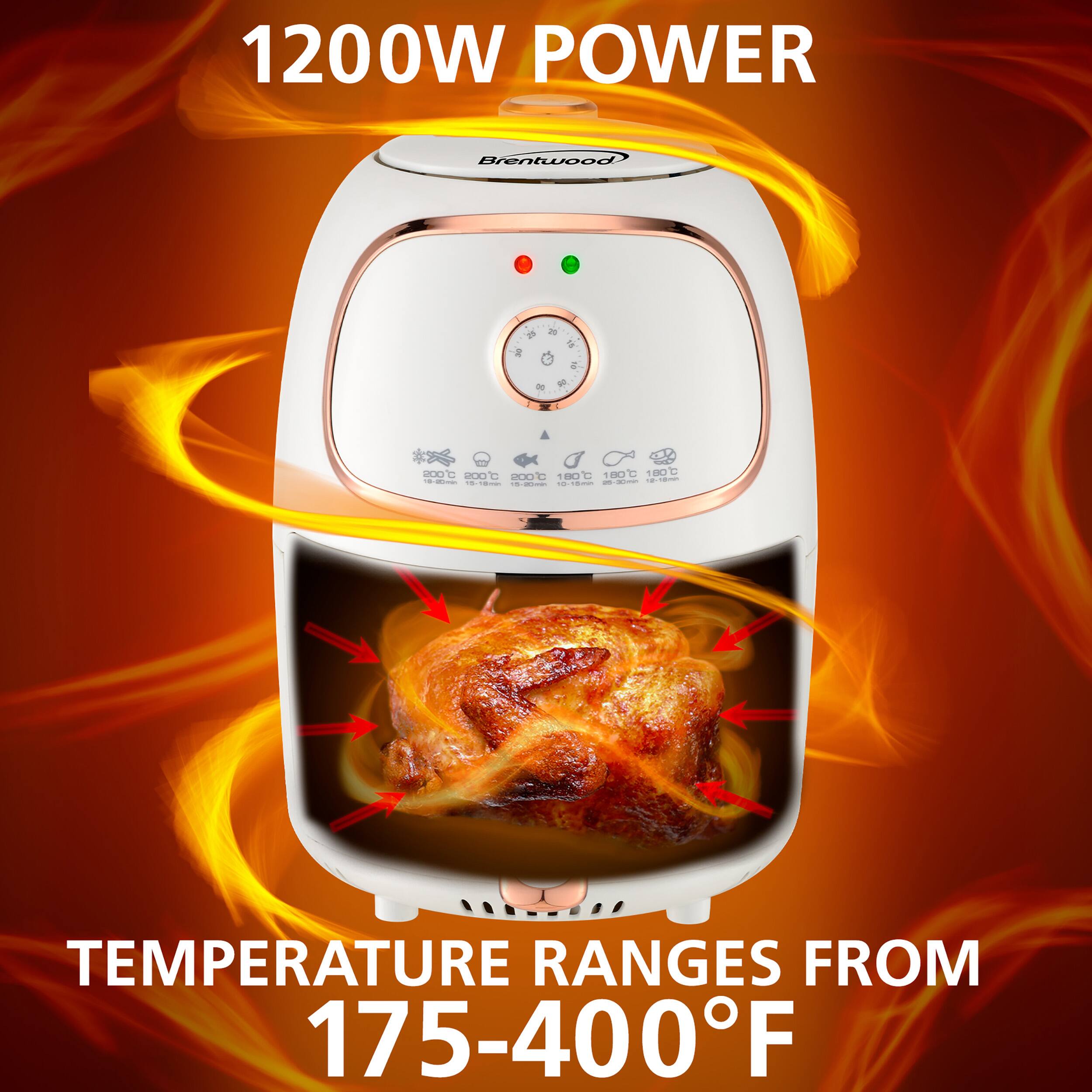1200W POWER Brentwood - 175-400°F TEMPERATURE RANGES FROM 175-400°F