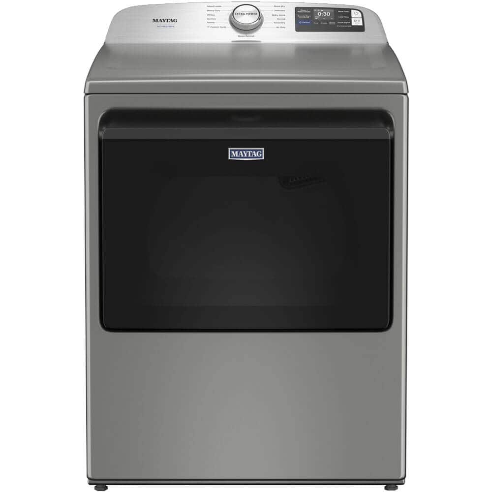 Maytag - 7.4 Cu. Ft. Top Load High Efficiency Smart Dryer with Pet Pro Option - Silver