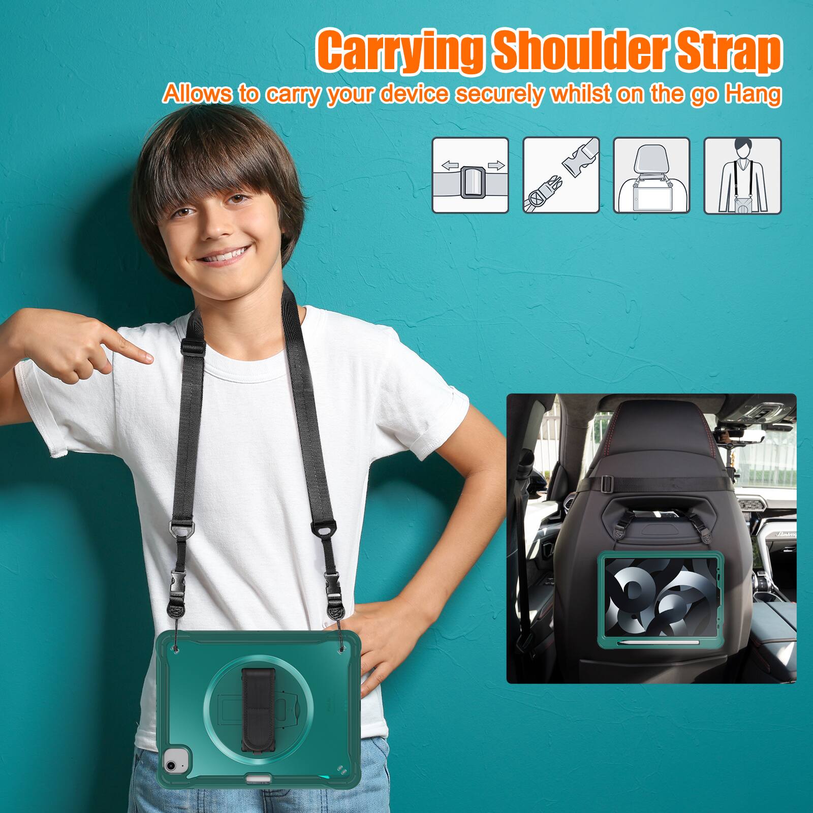 Carrying Shoulder Strap  
Allows to carry your device securely whilst on the go  
Hang