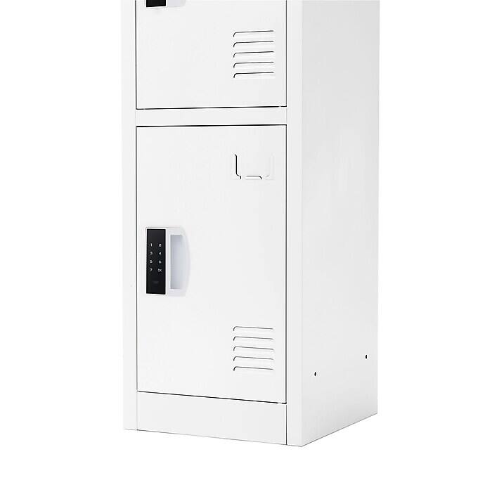 Alt View 4. AdirOffice - Storage Locker 629-Series 72" H 4-Tier Steel Digital Lock 4-Shelf Locker - White.