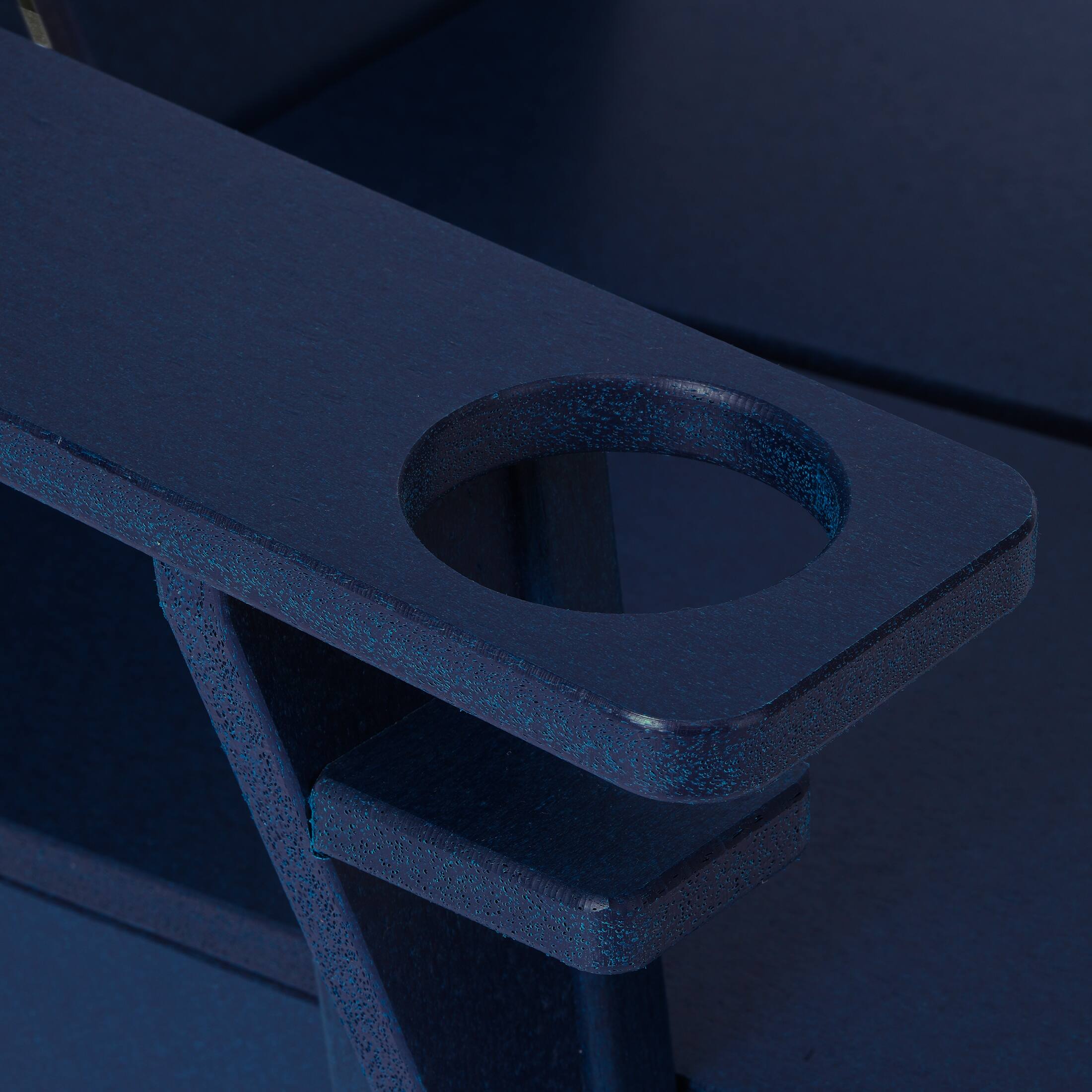 Alt View 4. WestinTrends - WestinTrends Riviera Outdoor HDPE Modern Adirondack Chair with Cup Holder - Navy Blue.