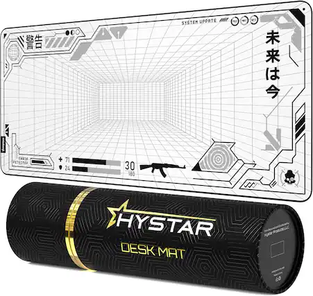 A SYSTEM ERROR DETECTED +71 24 30 180 SYSTEM UPDATE 75%
573 11
HYSTAR DESK MAT
Products Hystar - Designed & Made in China
SYSTEM UPDATE
75%
未来は今
(Translation: The future is now)
HYSTAR DESK MAT
Manufactured and produced by Hystar Products LLC