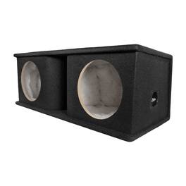 QPower - Dual 10 Inch Horn Ported Subwoofer Box Enclosure, 5/8" MDF, Carpet - Black