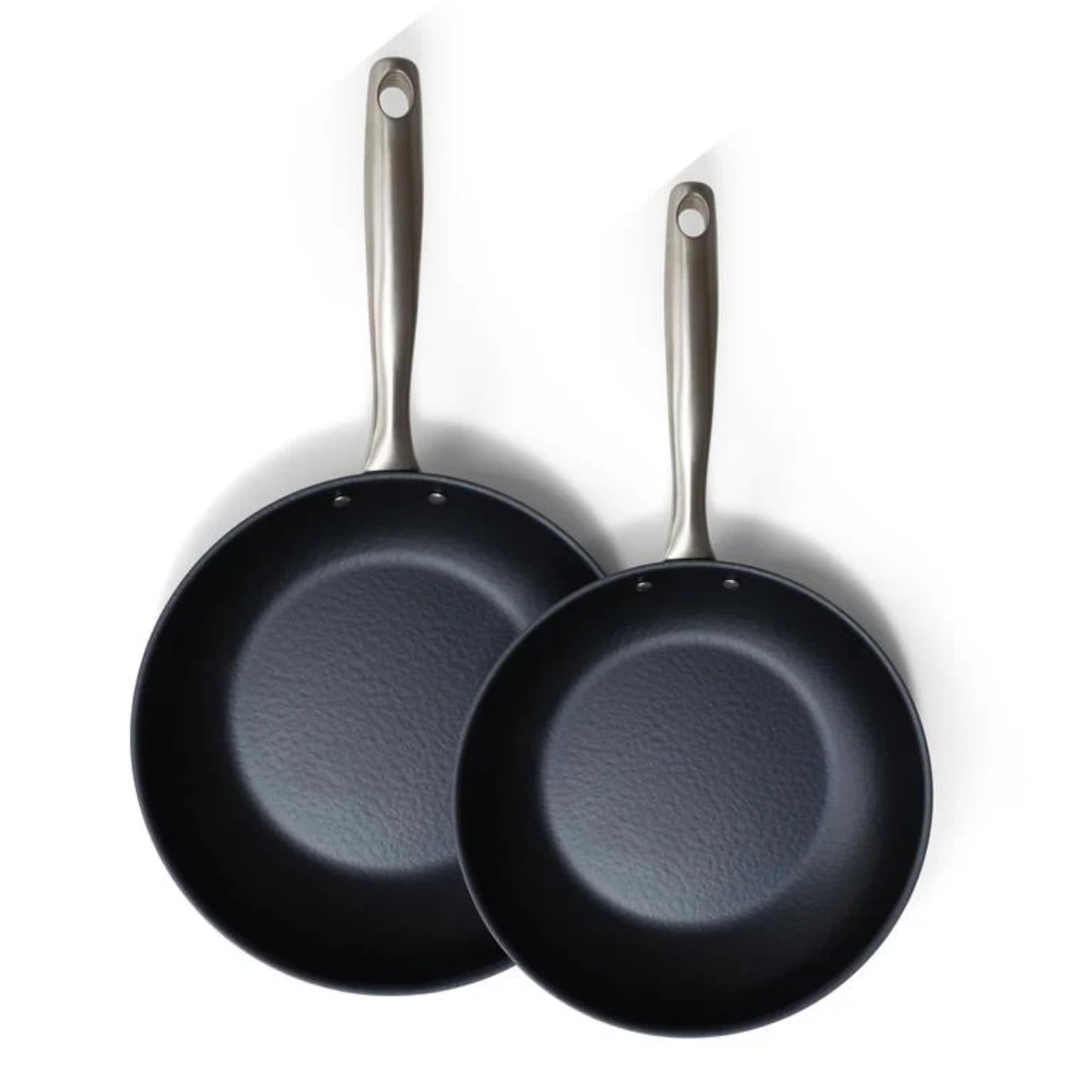 Alva - Black Angus Carbon Steel Frying Pan 2-Piece Set - Pre-Seasoned, Oven Safe and Toxin-Free Cookware - Blue