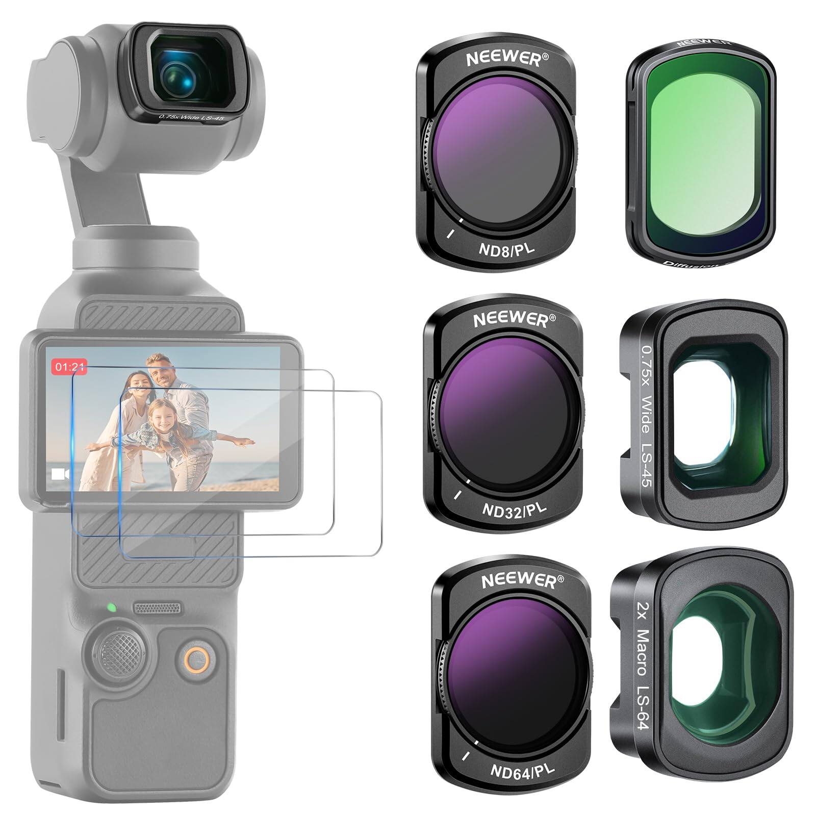 NEEWER ND8/PL  
NEEWER ND32/PL 0.75x Wide LS-45  
NEEWER ND64/PL 2x Macro LS-64