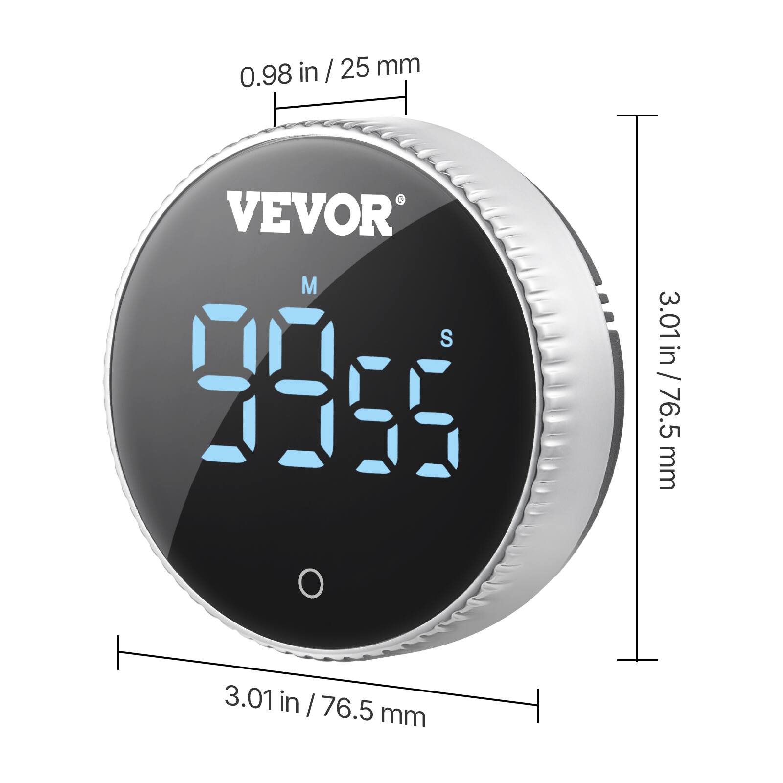 0.98 in / 25 mm  
3.01 in / 76.5 mm  
3.01 in / 76.5 mm