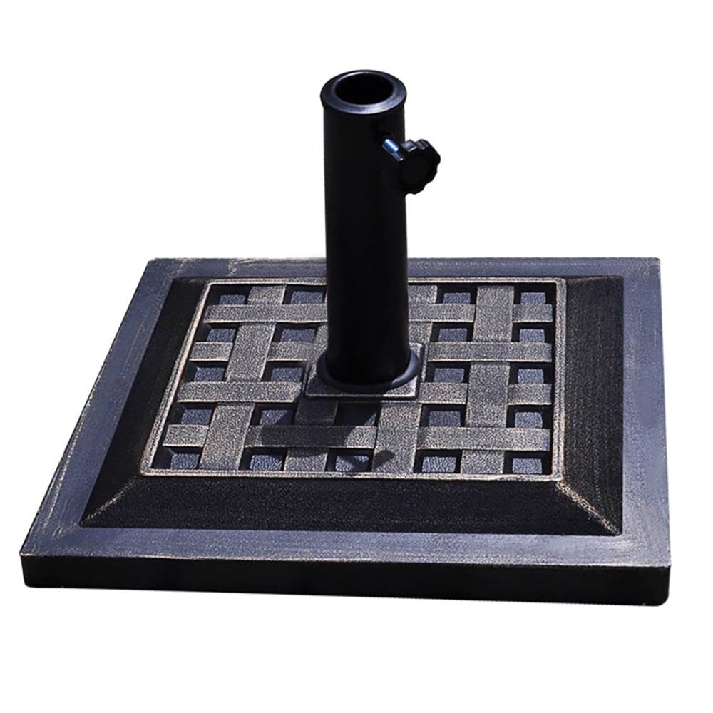 Front. Kadyn - Outdoor Umbrella Base 175 Inch Heavy Duty Square Umbrella Base Stand of 30 lbs for Outdoor Black - Brown.