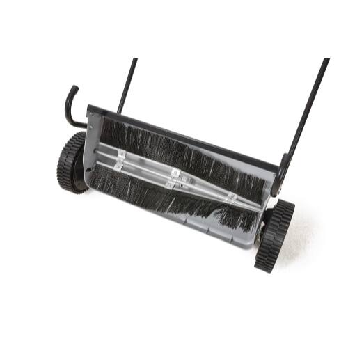 Alt View 6. Dapper Supply - 26" Push Lawn Sweeper with 7 Cu. Ft. Hopper, Dual Spinning Brushes for Grass & Leaf Cleanup, Gray - Grey.