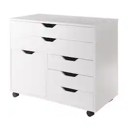 Winsome Wood - Halifax 3-Section Multi-Storage Mobile Cabinet - White