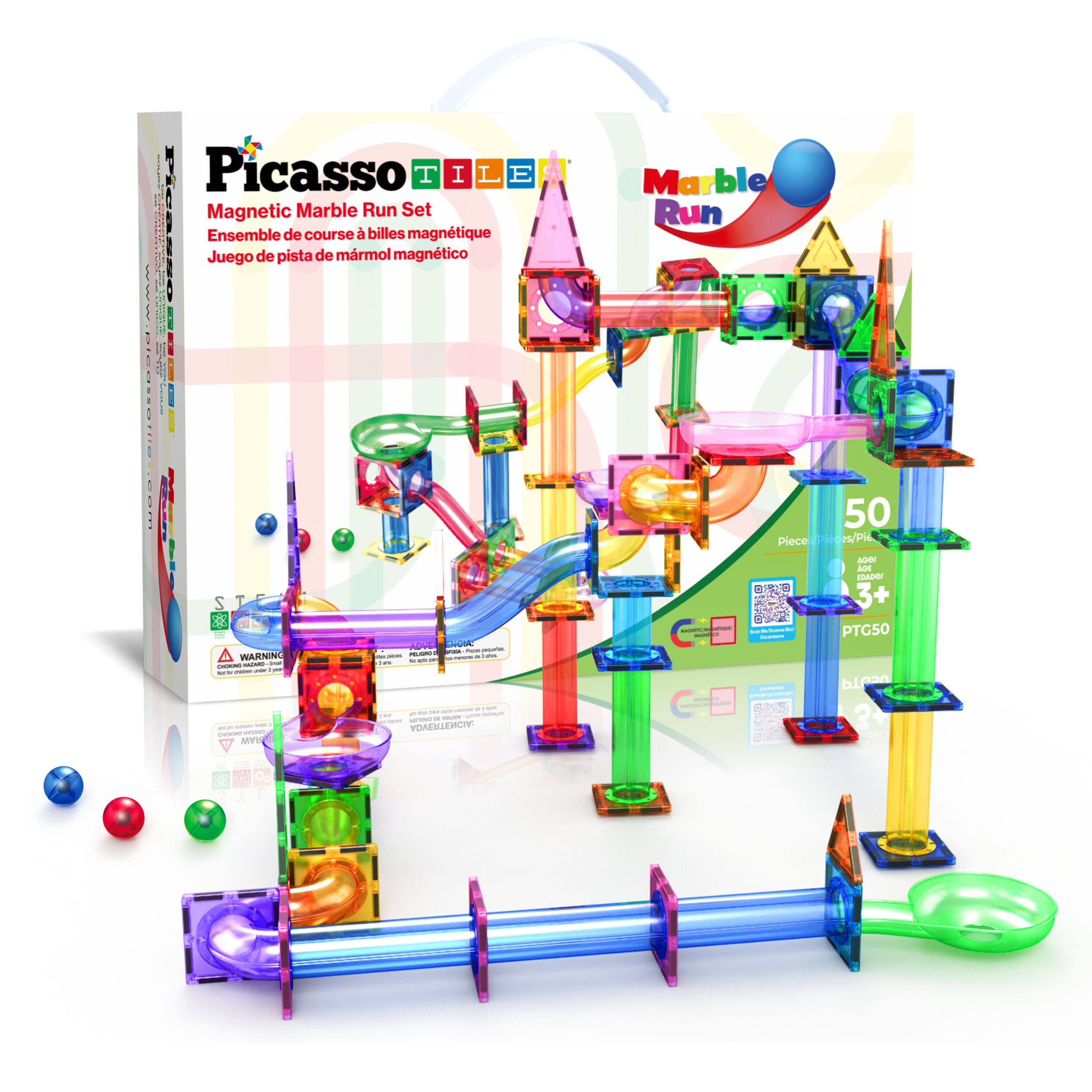 Picasso TILE Magnetic Marble Run Set  
FCASNO: Juego Ensemble de pista de course de mármol billes magnético  
Marble Run  
50 Piece  
AIDHSTRISVOA  
PTG50  
3+  
WARNING