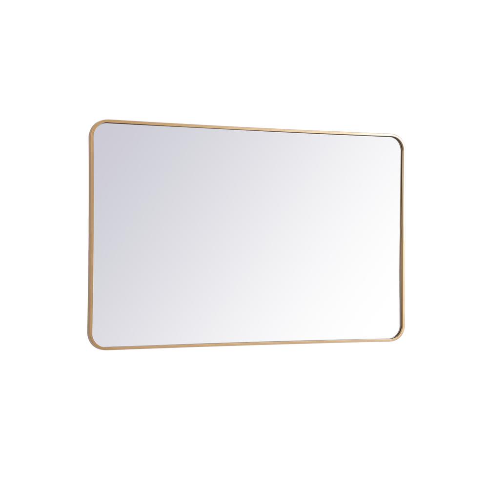Alt View 3. Elegant Decor - Soft corner metal rectangular mirror 30x48 inch in Brass - Brass.