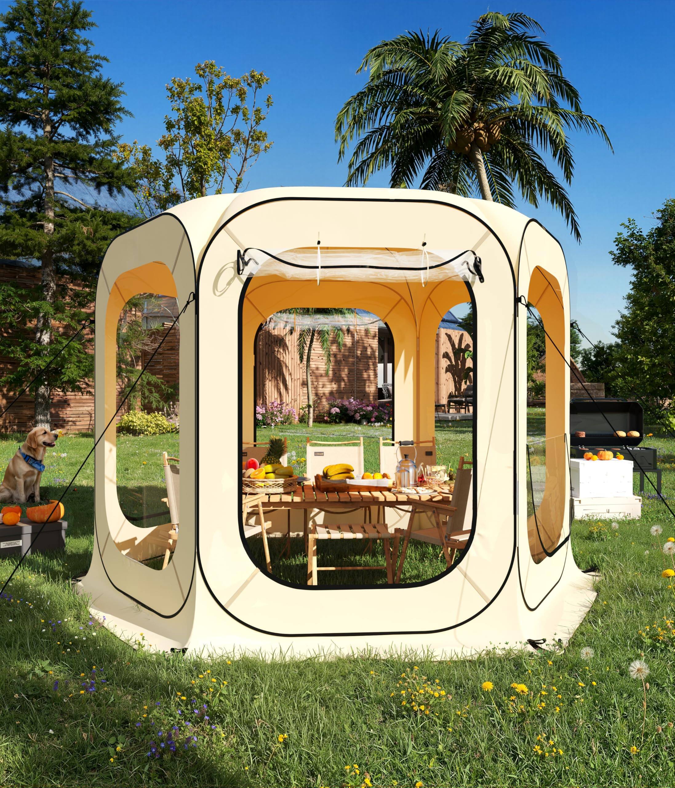 Front. GAOMON - 6X6 Ft Pop Up Sports Tent, Instant Shelter, Outdoor All Weather Pop Up Tent for Patio, Backyard, Deck, Sports Events - 10*10ft.