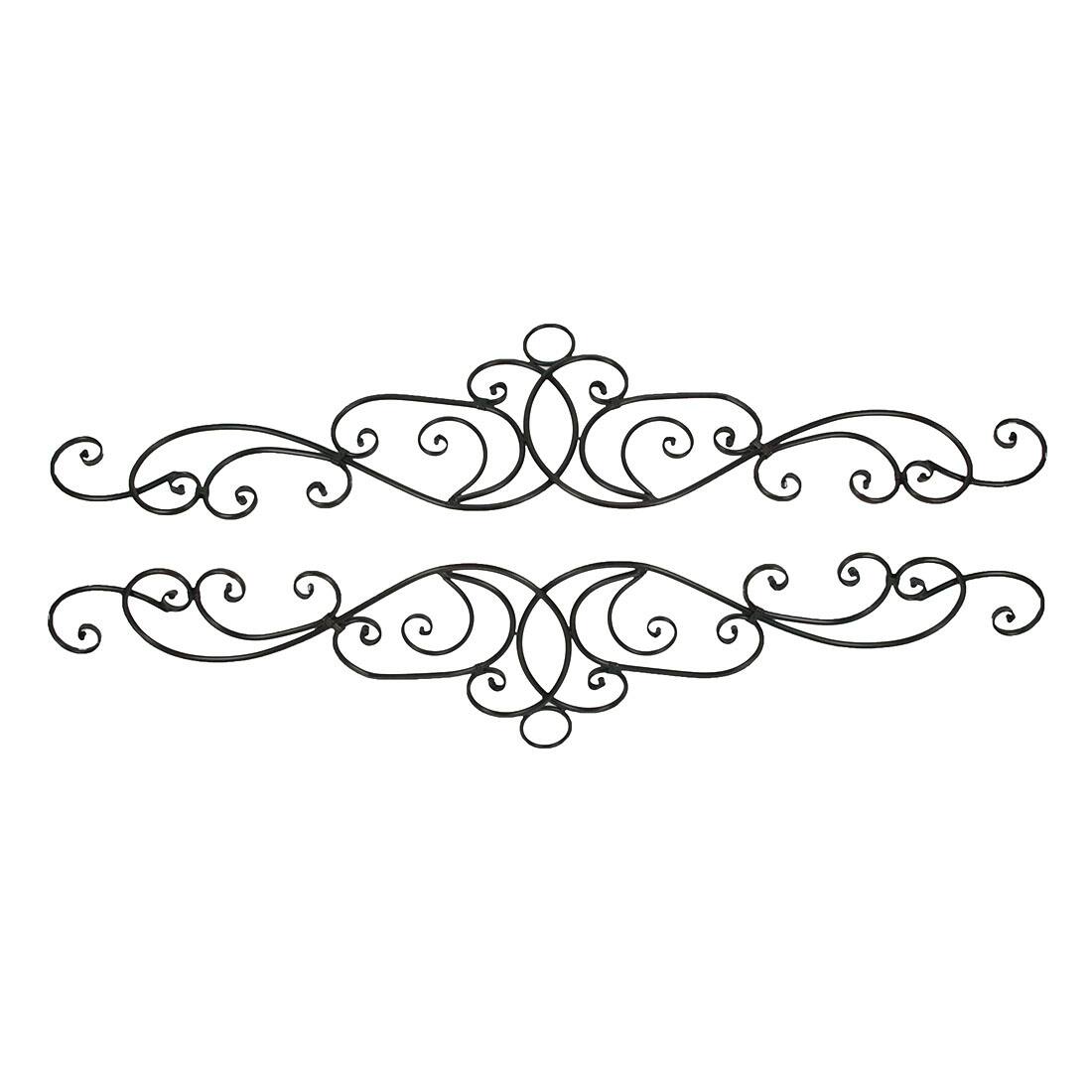 Front. Distinctive Designs - Antique Bronze Metal Elegant Scrolls Wall Pediment Set of 2 - Bronze.