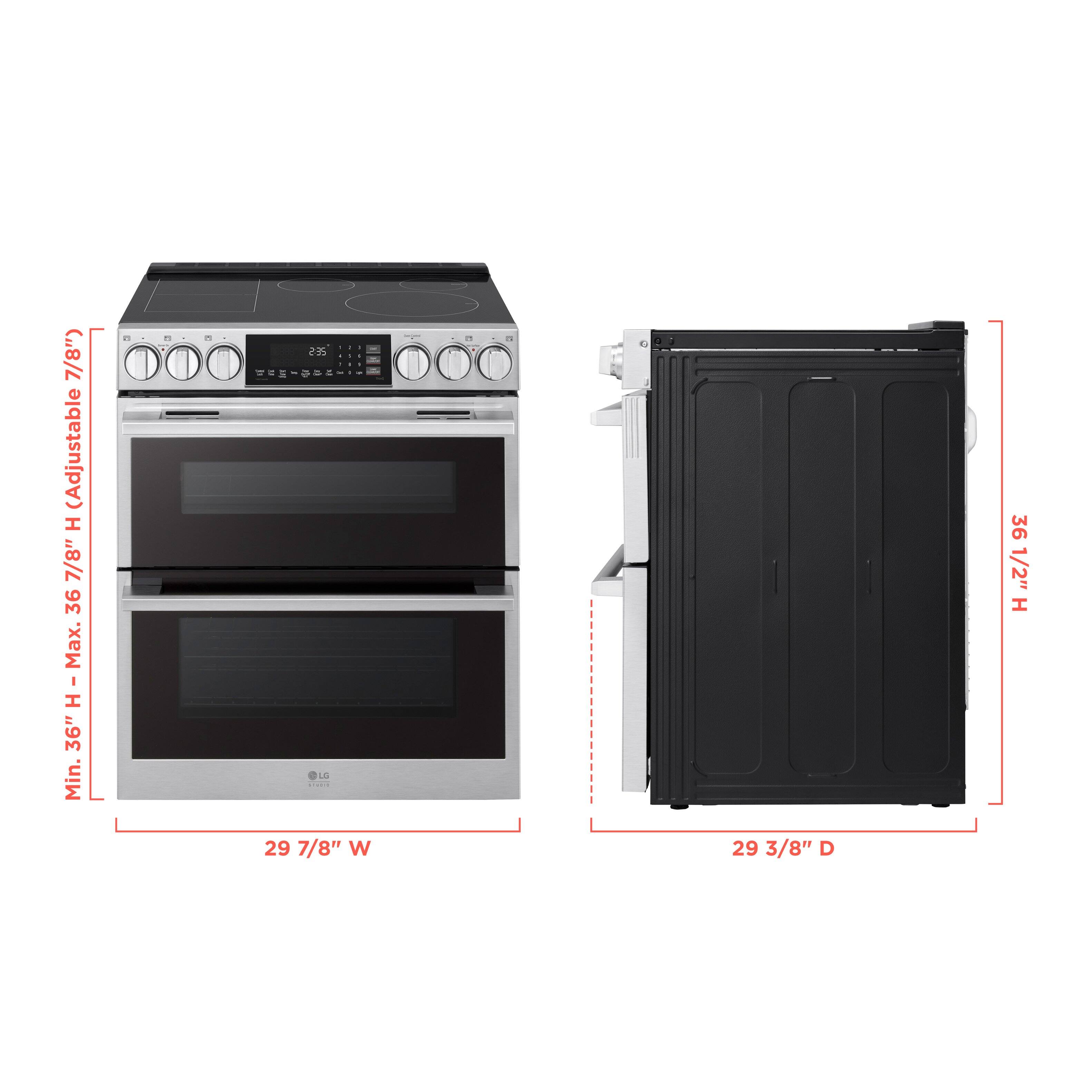 - Minimum Height: 36" H (Adjustable 7/8")
- Maximum Height: 36 1/2" H
- Width: 29 7/8" W
- Depth: 29 3/8" D
- Height: 36 1/2" H