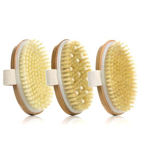 Front. Vulpecula Spade - Dry Brushing Body Brush, 3 Pack Wooden Body Brush with Soft and Stiff Bristle, Exfoliating and Cellulite Body Scrubbers,.