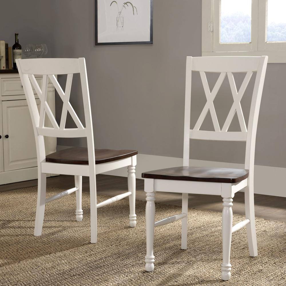 Alt View 4. Crosley Furniture - Shelby 2-Piece Dining Chair Set - 2 Chairs - Distressed White.