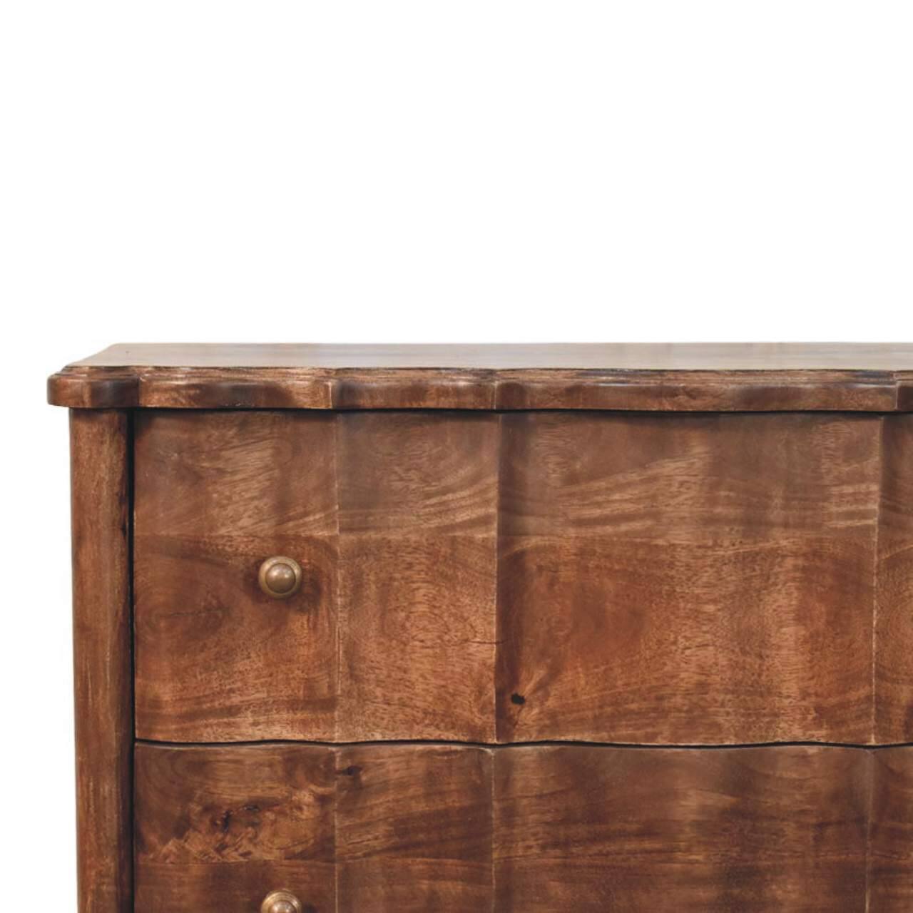 Back. Artisan Furniture - Artisan Furniture Solid Wood Lume Roasted Panel Chest, 3 Drawer - Brown.