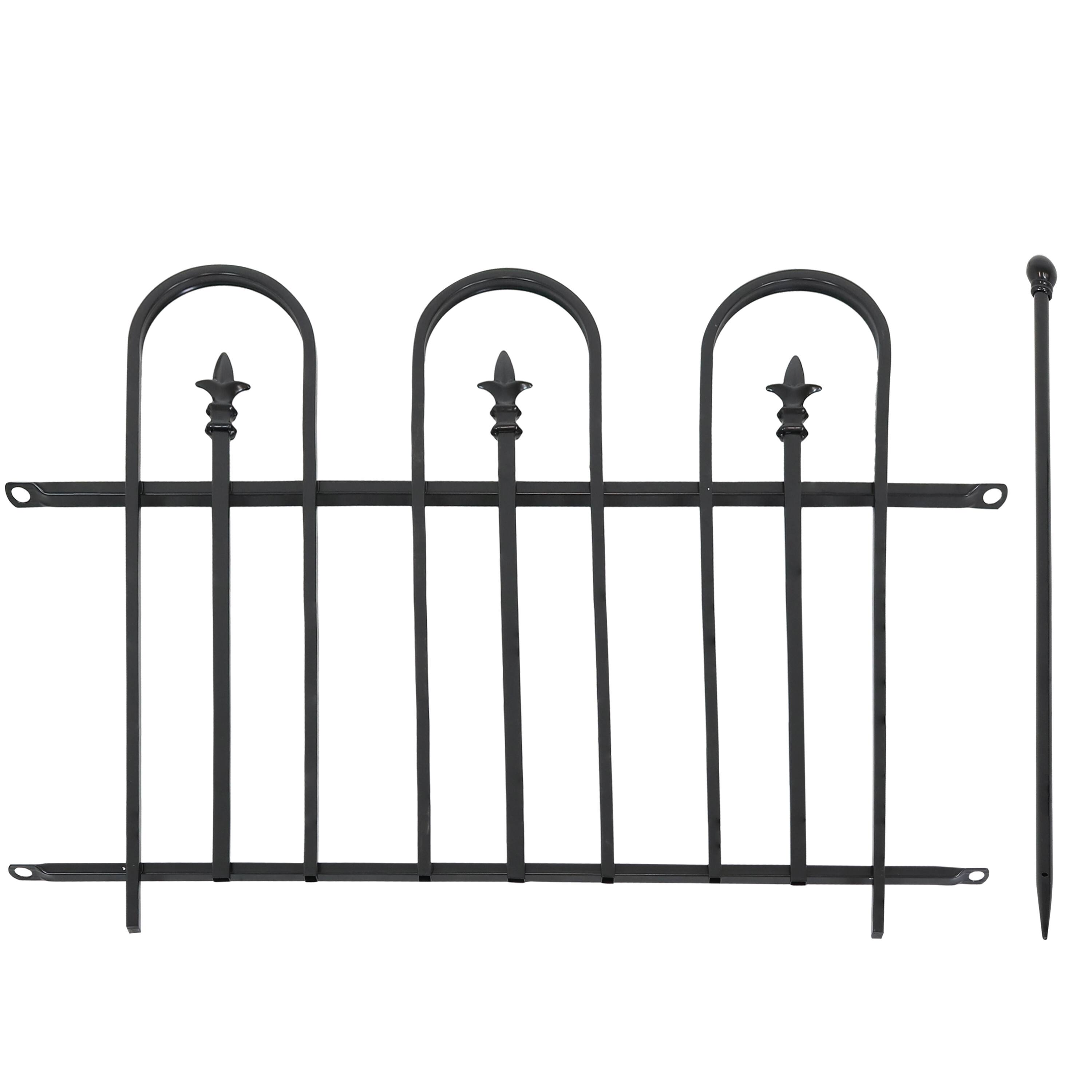 Alt View 4. Sunnydaze - 2-Piece Strasbourg Steel Garden Border Fencing - 6 ft - Black.