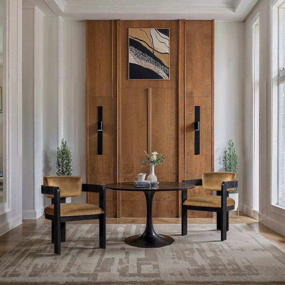 Alt View 1. Meridian Furniture - Sacha Saddle Velvet Dining Chair, Set of 2 - Brown.
