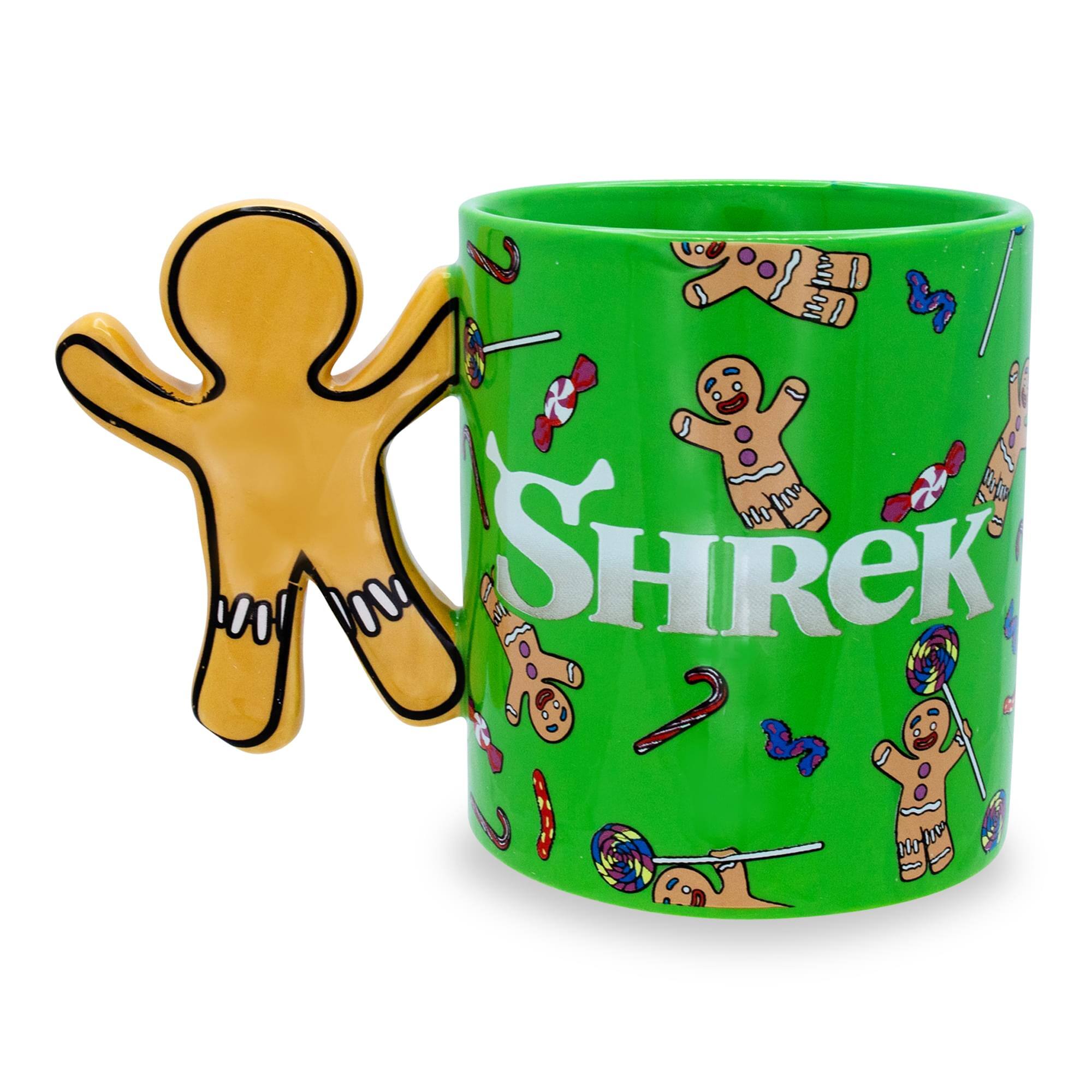 Alt View 1. Silver Buffalo - Shrek Gingerbread Man "Avast Ye Cookie" Ceramic Mug With Sculpted Handle - Green.