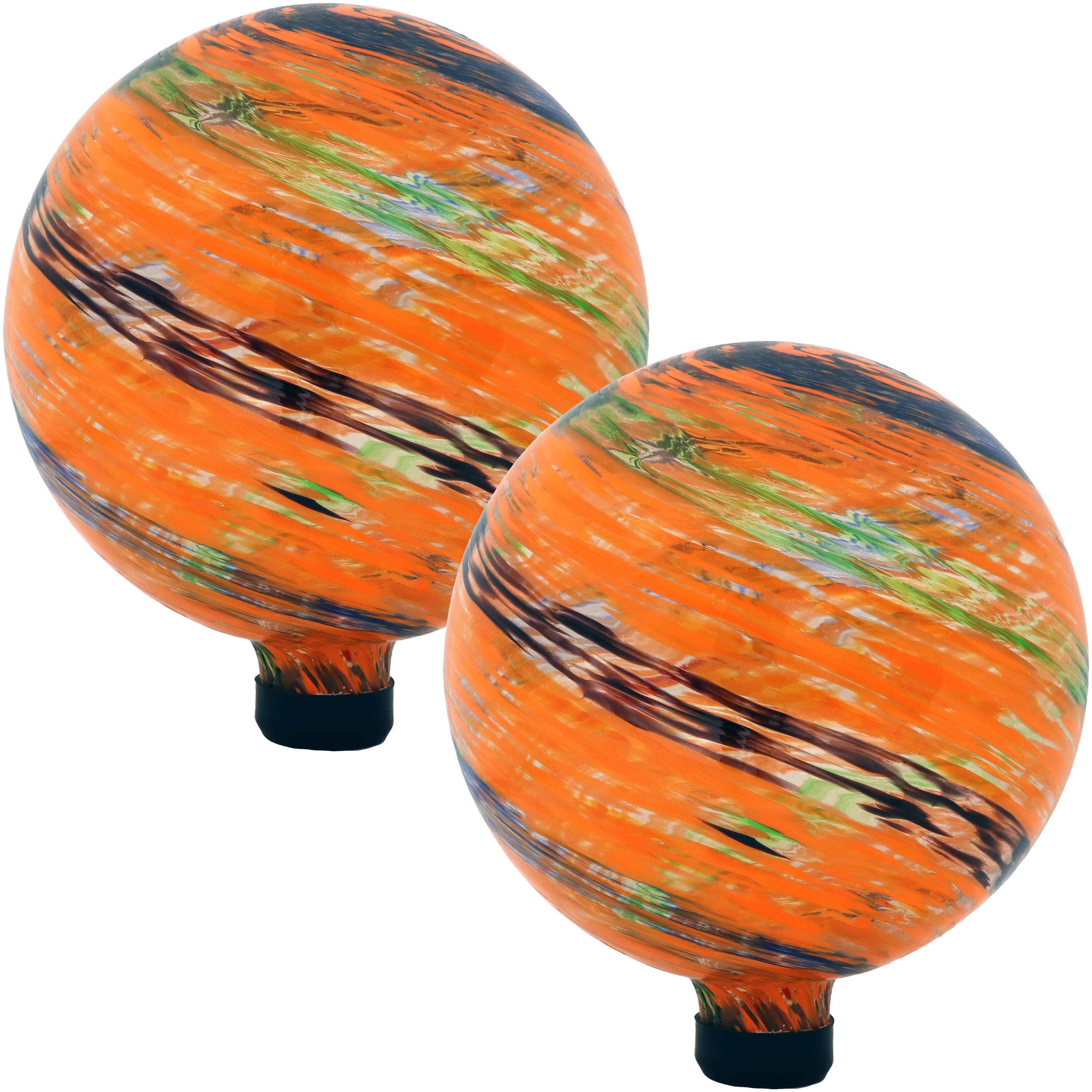 Sunnydaze - Glass Gazing Globe - 10 in - Set of 2 - Sunset Sky