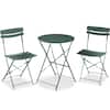 Front. Best Choice Products - Best Choice Products 3-Piece Small Bistro Set, Folding Patio Furniture Set of 2 Chairs and Table - Dark Green - Dark Green.