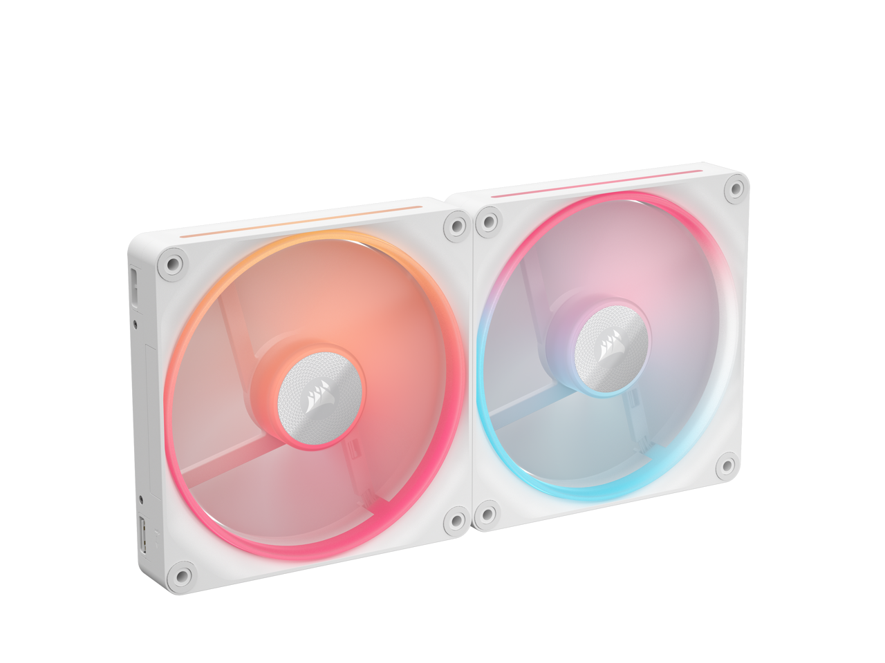Alt View 1. CORSAIR - CORSAIR iCUE LINK LX140-R RGB 140mm PWM Reverse Fan Kit - White, Dual Light Loops, Magnetic Bearing - White.