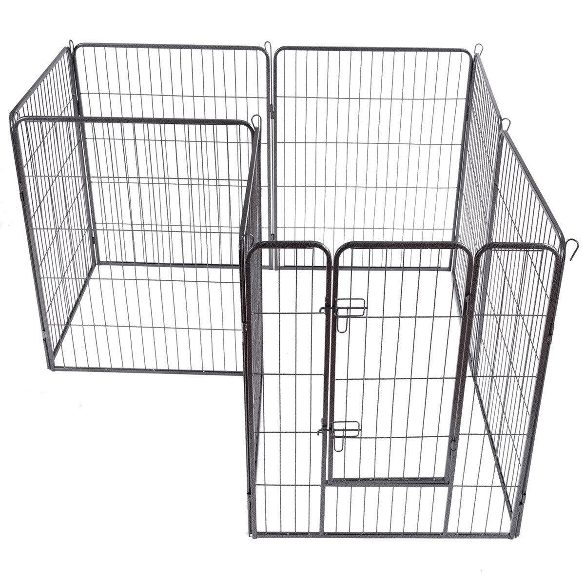 Alt View 3. Gymax - Gymax 40'' 8 Metal Panel Heavy Duty Pet Playpen Dog Exercise Pen Cat Fence Safety Gate.